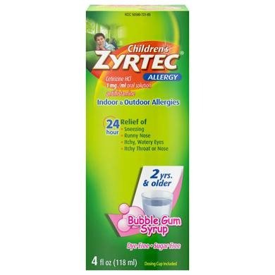 Children's Zyrtec Allergy Relief Syrup Bubble Gum 1 Children's Zyrtec Allergy Relief Syrup Bubble Gum, 4.0 fl oz - Image 1